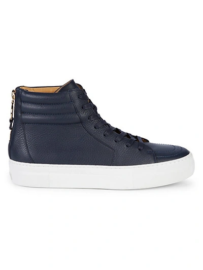 Shop Buscemi Lace-up Leather High-top Sneakers