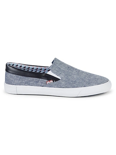 Shop Ben Sherman Percy Faux Leather-trimmed Slip-on Sneakers