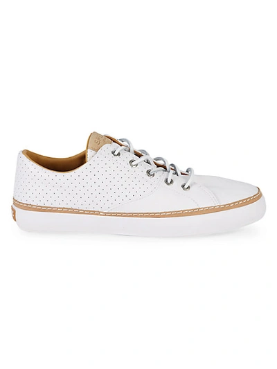 Shop Sperry Perforated Leather Sneakers