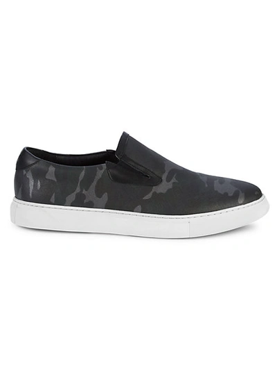 Shop Robert Graham Buster Camouflage Leather Slip-on Sneakers