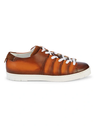 Shop Corthay 90 Leather Low-top Sneakers