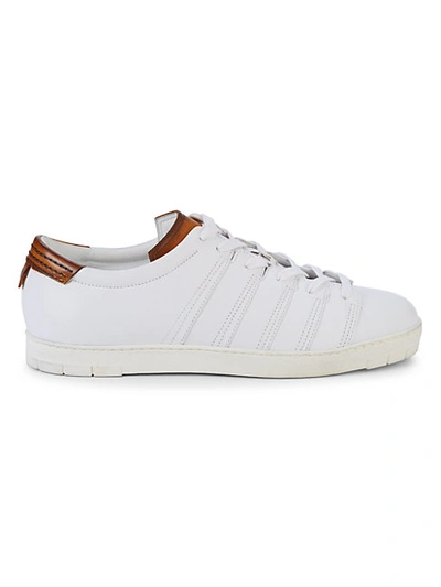 Shop Corthay 90 Leather Low-top Sneakers