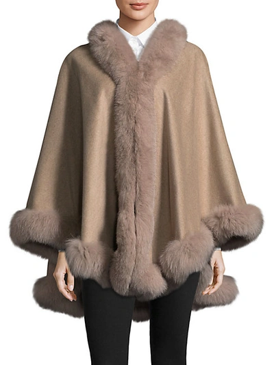 Shop Belle Fare Dyed Fox Fur Cape