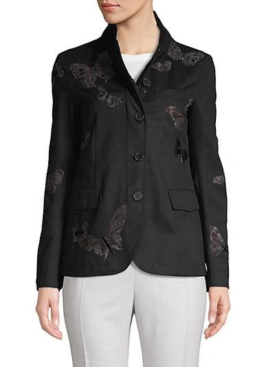 Shop Valentino Butterfly Cotton-blend Jacket