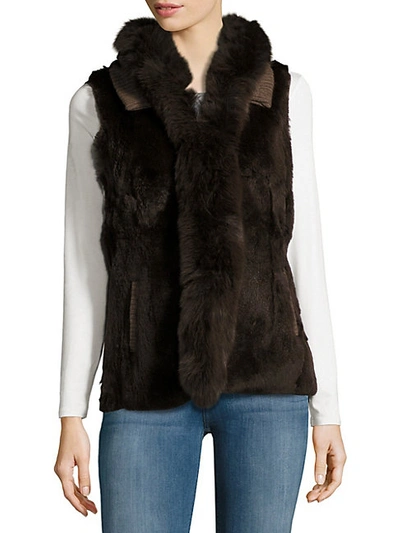 Shop La Fiorentina Dyed Rabbir Fur Vest