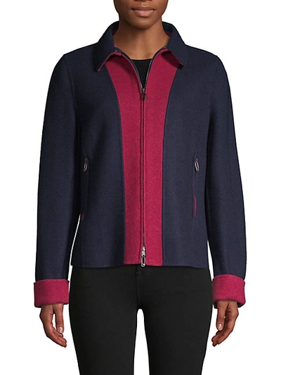 Shop Giorgio Armani Colorblock Cashmere-rich Jacket
