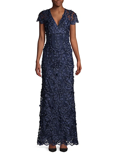 Shop Carmen Marc Valvo Infusion 3d Floral Mermaid Gown