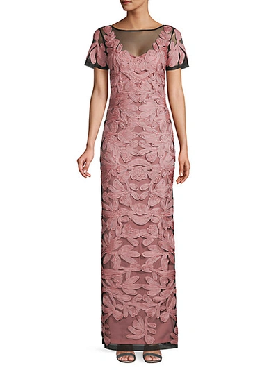 Shop Js Collections Soutache Embroidered Illusion Gown