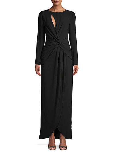 Shop Dress The Population Naomi Long-sleeve Twist Gown