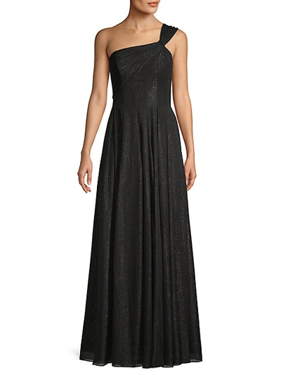 Shop Carmen Marc Valvo Infusion Sparkle Chiffon One-shoulder Gown