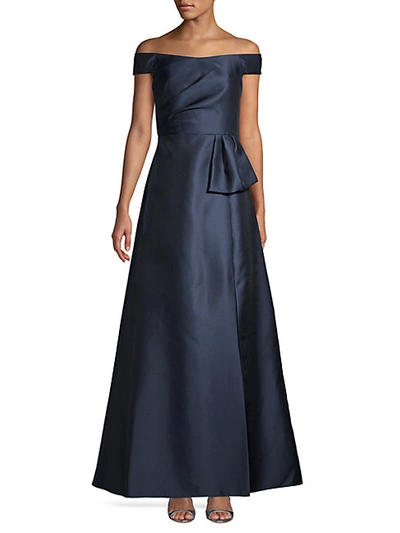 Shop Adrianna Papell Mikado Off-the-shoulder Gown