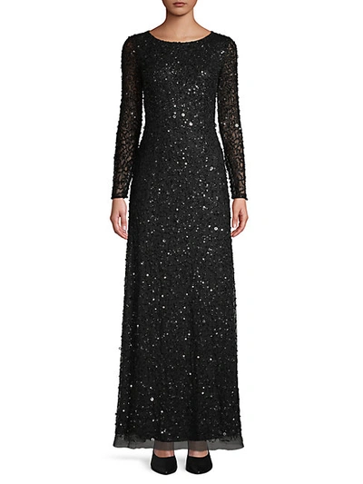 Shop Adrianna Papell Sequin Long-sleeve Gown
