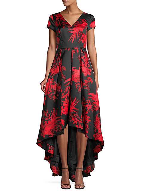 calvin klein high low floral dress