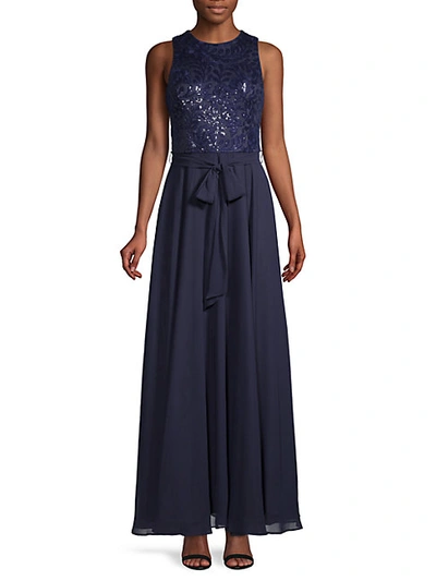 Shop Calvin Klein Sequin & Bow Gown