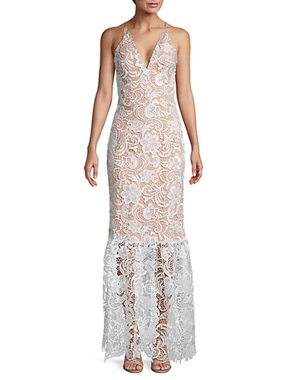 Shop Dress The Population Sophia Plunging Lace Trumpet Gown