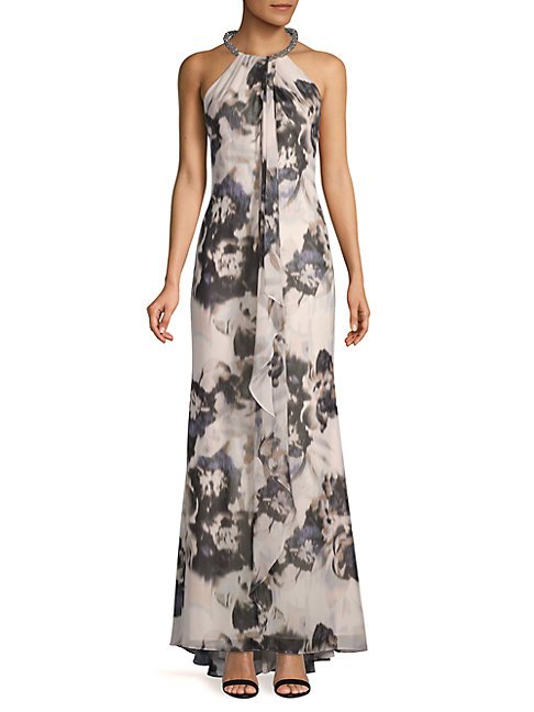 calvin klein floral gown