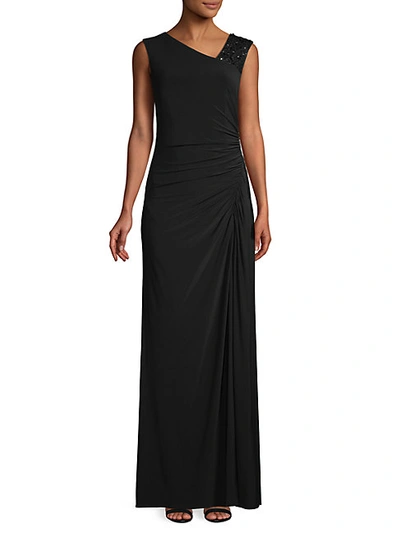 Shop Adrianna Papell Embellished Drape-front Gown