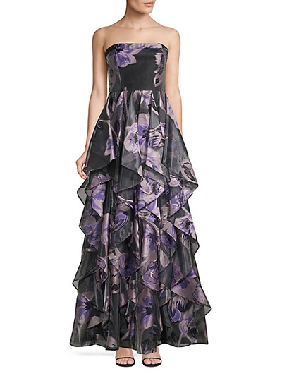 Shop Aidan Mattox Strapless Organza Ruffle Gown