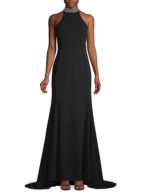 calvin klein halter gown