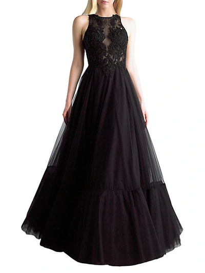 Shop Basix Black Label Sleeveless Tulle Gown
