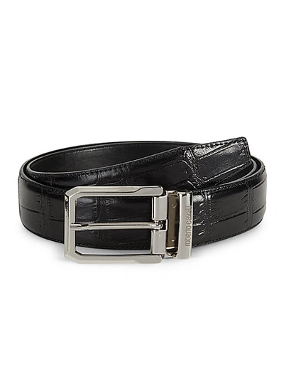 Shop Roberto Cavalli Croc-embossed Leather Belt