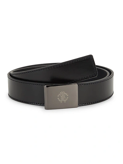 Shop Roberto Cavalli Logo Buckle Leather Belt