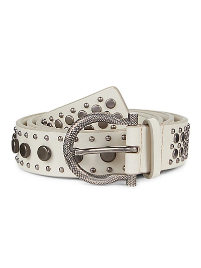 Shop Ferragamo Studded Leather Belt