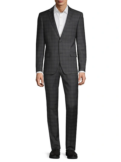 Shop Tommy Hilfiger Standard-fit Plaid Wool-blend Suit