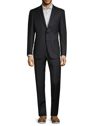Shop Canali Standard-fit Pinstriped Wool Suit
