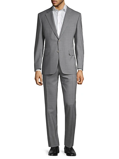 Shop Canali Standard-fit Check Wool Suit