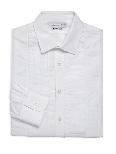 Shop Alexander Mcqueen Long-sleeve Pleated Front Shirt