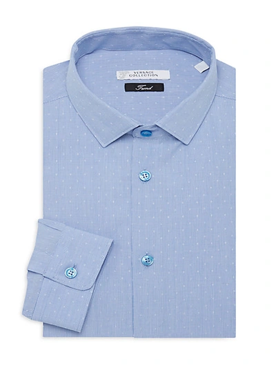 Shop Versace Trend-fit Dot-print Dress Shirt