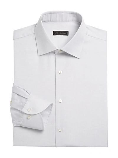 Shop Saks Fifth Avenue Collection Travel Micro Grid Cotton Dress Shirt