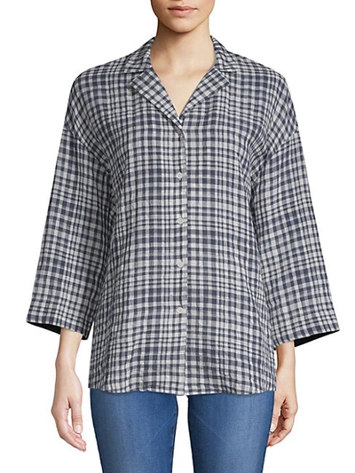 Shop Lafayette 148 Analeigh Checkered Blouse