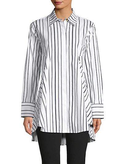 Shop Donna Karan Stripe Tunic Shirt
