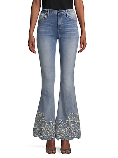 Shop Driftwood Embroidered Flared Jeans
