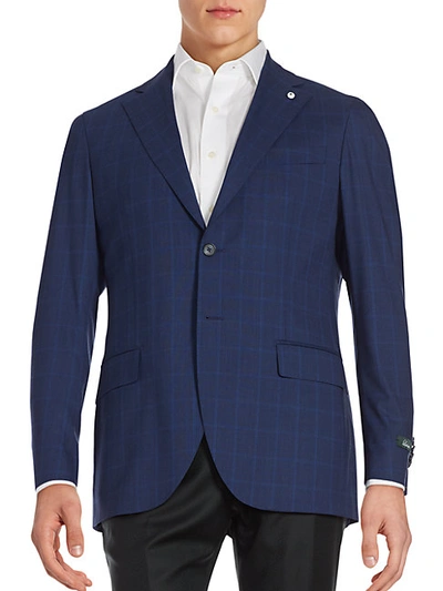 Shop Lubiam Wool Windowpane Blazer