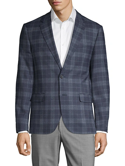 Shop Karl Lagerfeld Slim-fit Plaid Wool Blend Sport Coat