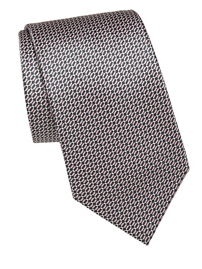 Shop Brioni Oval Bar-print Silk Tie