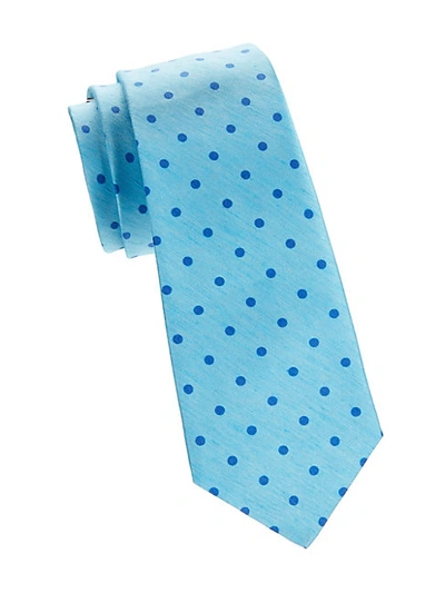 Shop Kiton Dot Silk & Linen Tie