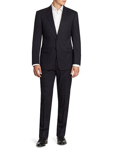 Shop Armani Collezioni Two-button Virgin Wool Suit