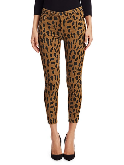 Shop L Agence Margot High-rise Animal-print Ankle Skinny Jeans