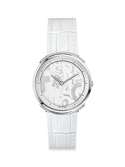 Shop Ferragamo Stainless Steel And Leather-strap Watch