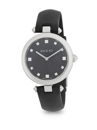 Shop Gucci Diamantissima Leather Strap Watch