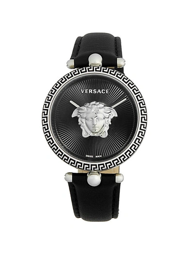 Shop Versace Stainless Steel & Leather-strap Watch