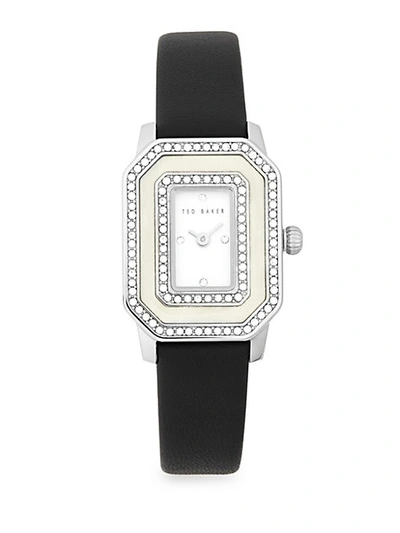 Shop Ted Baker Bliss Glitz Stainless Steel And Leather Strap Watch