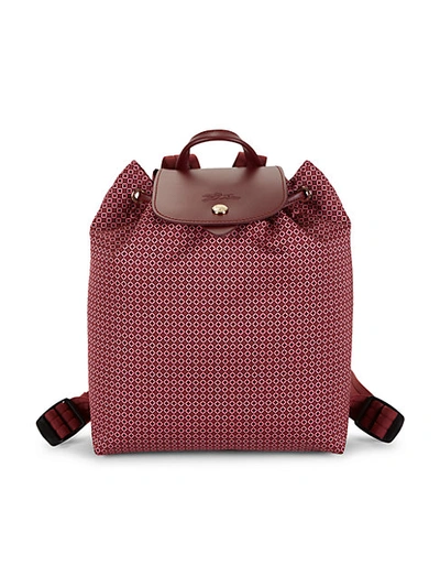 Shop Longchamp Dandy Leather-trim Printed Backpack