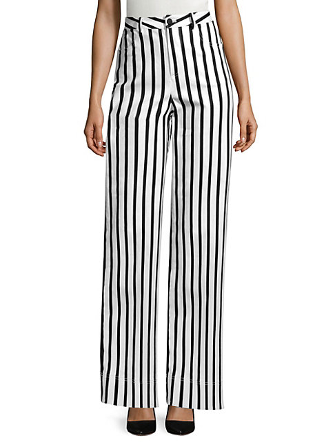 high rise striped pants