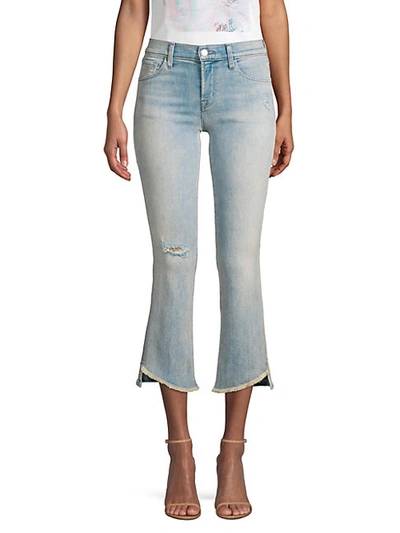 Shop J Brand Selena Mid-rise Cropped Frayed Hem Jeans