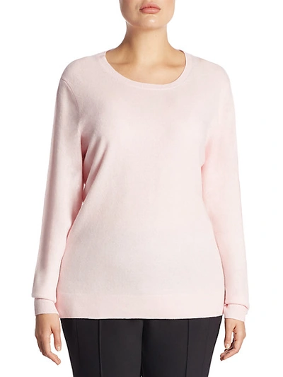 Shop Saks Fifth Avenue Plus Crewneck Cashmere Knitted Sweater